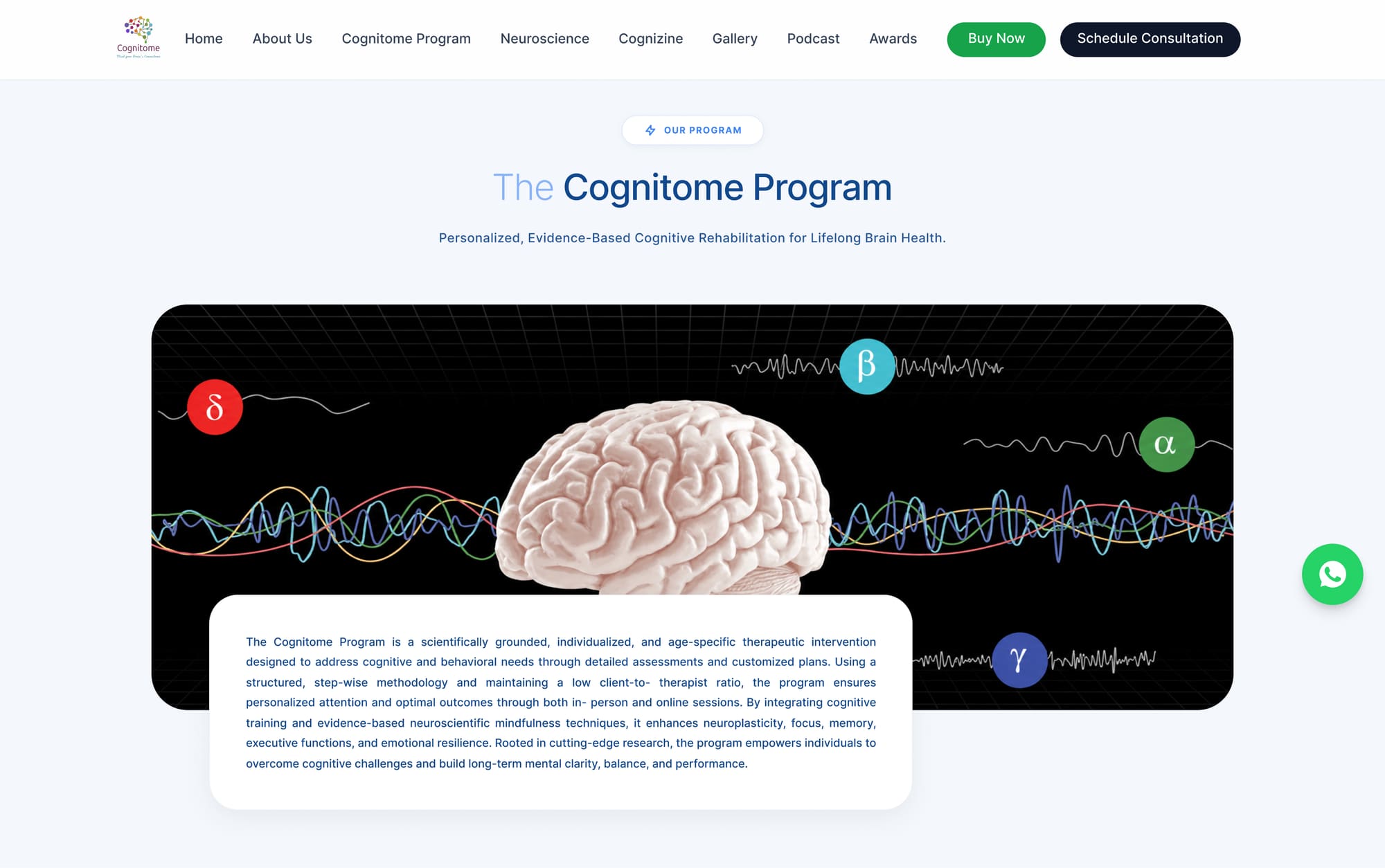 Cognitome Program — the flagship catalogue, where six programmes have to be distinguishable at a glance.