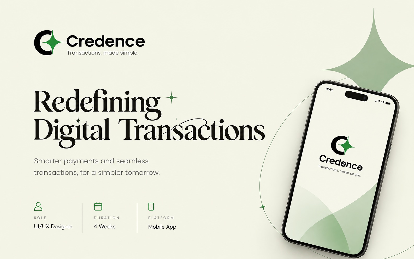 Credence — money-first mobile payments concept